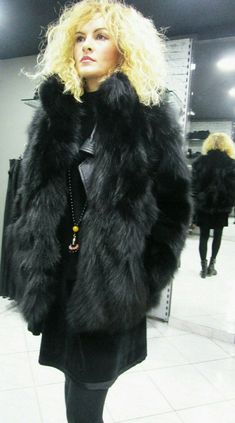 NEW,Real and Natural FLUFFY BLACK Fox Fur jacket!Your bacic black fur for every day and every where!Sport,casual,formal. Perfect winter jacket! Black Leather belt included. Super soft and light in weight! So warm and in the best quality as always! Order it hooded. Order it with zipper in silver,gold or black color. Order it shorter or as long as you like! Made from the best fur experts! We take orders in any size,color of model! Wholesale- retail. No returns accepted.