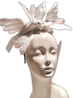 Bird Headpiece, Wedding Bird, Wedding Birds, White Fascinator, Wedding Doves, Steampunk Halloween, Bird Costume, Dove Bird, Create Outfits