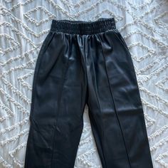 -Fake Leather -Never Worn Before -Black -M Black Faux Leather Casual Pants, Casual Black Faux Leather Pants, Casual Black Leather Pants For Going Out, Black Faux Leather Bottoms With Elastic Waistband, M Pants, Pants Color, Pant Jumpsuit, Leather Pants, Pants For Women