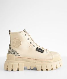 Palladium Revolt Safari Platform Sneaker - Cream US 9, Women's Sand Animal print rubber patch canvas lace-up sneaker Cushioned footbed 5 shaft 2 heel. Upper/lining: textile. Rubber outsole.. WOMEN'S SHOE SIZE CONVERSION CHART US 5 5.5 6 6.5 7 7.5 8 8.5 9 9.5 10 11 12 EU 35-36 36 36-37 37 37-38 38 38-39 39 39-40 40 40-41 41-42 42-43 UK 3 3.5 4 4.5 5 5.5 6 6.5 7 7.5 8 9 10 *Conversion sizes may vary. Available in whole and half sizes. Apparel & Accessories > Shoes Palladium Boots, Rubber Patch, Aesthetic Shoes, Conversion Chart, Platform Sneaker, Shoe Size Conversion, Womens Sneakers, Apparel Accessories, Animal Print