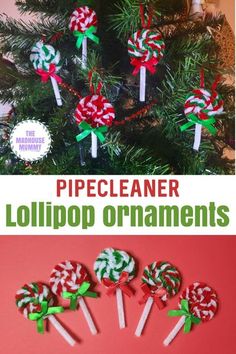 lollipop christmas tree ornament made from candy canes