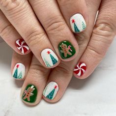 Xmas Nail Art, Pretty Nail Designs, Disney Nails, Festival Nails