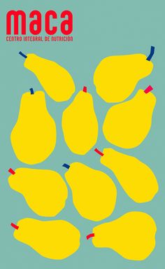 a poster with some yellow pears on it