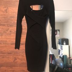 Open Back Black Long Sleeve Dress ! New Never Worn!!! Doesn’t Fit Me Edgy Long Sleeve Dress For Date Night, Edgy Long Sleeve Mini Dress For Going Out, Edgy Long Sleeve Dresses For Going Out, Midi Length Bodycon Dress For Night Out, Chic Bodycon Dress For Going Out, Black Long Sleeve Dress, Black Long Sleeve, New Black, Sleeve Dress