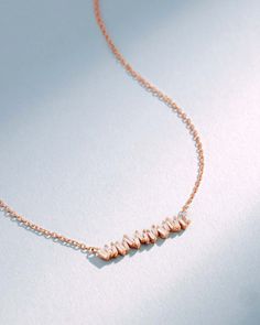 Suzanne Kalan Classic Diamond Bar Pendant in 18k rose gold Modern Rose Gold Diamond Necklace With Accents, Modern Rose Gold Diamond Necklace For Anniversary, Elegant Rose Gold Baguette Cut Necklace, Rose Gold Diamond Necklace With Baguette Diamonds, Luxury Rose Gold Diamond Necklace With Baguette Diamonds, Formal Rose Gold Necklace With Baguette Diamonds, Rose Gold Necklaces With Baguette Diamonds, Elegant Rose Gold Necklace With Baguette Diamonds, Cascade Necklace