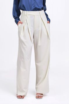 ENDLESS ROSE - Front Pleat Wide Trousers - PANTS available at Objectrare Wide Trousers, Olive Color, Wide Pants, Straight Leg Pants, Flap Pocket, Fashion Forward, Straight Leg, Trousers, Wardrobe