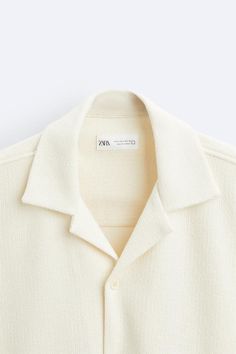 TEXTURED SHIRT - Ecru | ZARA United States Casual White Shirt With Lapel Collar, Summer Shirt With Lapel Collar And Button Closure, Summer Cotton Short Sleeve Shirt With Lapel Collar, Classic Spring Camp Shirt With Spread Collar, Summer Shirt With Lapel Collar And Placket, Summer Shirt With Lapel Collar And Placket Detail, Classic Camp Shirt With Spread Collar For Spring, Summer Camp Shirt With Placket And Lapel Collar, Lapel Collar Shirt With Placket For Summer