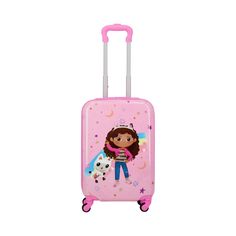 On Sale $79.99 Save $20 New for 2024, make travel, play-dates, sleep-overs delightful for your child with this pink Gabby's Dollhouse 21" carry-on spinner suitcase. With its irresistible cuteness, durability, and practical design, this hard side easy to roll, rolling carry-on luggage is perfect for your little ones's travel adventures. Officially licensed Gabby's Dollhouse kids spinner suitcase luggage. Pink Luggage With Luggage Sleeve For Overnight Trips, Pink Luggage With Sleeve For Overnight Trips, Gabbys Doll House, Shop Lego, Dream Kids, Disney Up, House Sketch, Vader Star Wars, Spinner Suitcase