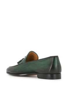 Magnanni tasseled leather loafers Highlights emerald green  calf leather almond toe tassel detail branded insole flat leather sole Composition Outer: Calf Leather 100% Sole: Leather 100% Lining: Leather 100% Elegant Green Plain Toe Loafers, Green Round Toe Loafers For Formal Occasions, Elegant Green Loafers For Business, Calf Leather Tassel Loafers For Galas With Plain Toe, Green Leather Sole Plain Toe Moccasins, Green Plain Toe Moccasins With Leather Sole, Classic Green Moccasins For Formal Occasions, Formal Green Moccasins With Leather Sole, Green Slip-on Moccasins For Business