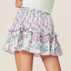 Ruffled in their dreamy Sea Orchid floral cotton, the label's Ignacia mini skirt is a mood-boosting favorite for summer. Elasticized waistband Pull-on style. Fabric: 100% cotton Hand wash Imported Spring Mini Lined Skirt, Spring Brunch Mini Skirt With Ruffles, Spring Pleated Mini Skirt For Brunch, Spring Mini Skort With Lined Skirt, Mini Ruffled Skirt For Garden Party, Summer Garden Party Skirt With Ruffle Hem, Spring Brunch Ruffled Mini Skirt, Spring Brunch Ruffled Skort, Summer Floral Print Mini Skort