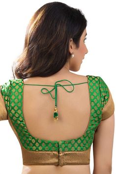 Brocade Blouse Designs, Blouse Back Neck, Mirror Work Blouse Design, Banarasi Brocade, New Saree Blouse Designs, Backless Blouse Designs