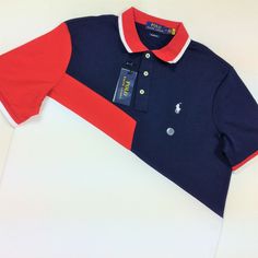 Polo Ralph Lauren Men Classic Color-Blocking Soft Cotton Pony Logo Polo Shirt An American style standard since 1972, the Polo shirt has been imitated but never matched. Over the decades, Ralph Lauren has reimagined his signature style in a wide array of colors and fits, yet all retain the quality and attention to detail of the iconic original. 100% Cotton Classic Fit - our roomiest silhouette, cut for a lower armhole and a fuller sleeve that falls closer to the elbow Ribbed Polo collar 3-button Collared Cotton Tops With Contrast Color, Cotton Collared Tops With Contrast Color, Black Polo Collar Top With Patchwork, Casual Polo Collar Top With Contrast Color, Casual Tops With Polo Collar And Contrast Color, Fitted Polo Collar Top With Contrast Color, Fitted Short Sleeve Shirt With Contrast Color, Casual Polo Shirt With Contrast Color, Casual Collared T-shirt With Patchwork