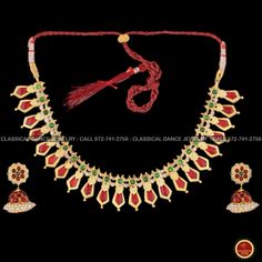 Design by Classical Dance Jewelry® -- Colorful And Designer Beautiful Necklace Set For Women.You Can Wear this Necklace Set In Parties, Engagement, Weddings, Birthdays And Many Occasion As You Like. -- Handmade Indian Item. Every Necklace Studded Beautifully in Enamel And Gold Finish. -- Especially For Bharatnatyam And Kuchipudi Dance Performances. ❇️ Imitation Jewelry by nature is little soft compared to real jewelry so little shape variations and dents could happen during shipping even after taking complete care in packing ❇️ Imitation Jewelry items by nature will show slight discolorations around soldering or embossed designs areas and black spots. ❇️ Imitation Jewelry piece is arranged with special thread to have maximum flexibility. ❇️ These are very delicate in nature and it is expec 22k Gold Meenakari Temple Necklace For Puja, Gold Cutdana Sets For Puja, Traditional Gold Sets With Peacock Design, Meenakari 22k Gold Bridal Necklace For Puja, Ceremonial Gold Sets With Motifs, Traditional 22k Gold Kundan Necklace For Puja, Traditional 22k Gold Bridal Necklace For Puja, 22k Gold Kundan Necklace For Navratri Puja, Temple Jewelry With Zari Work For Puja