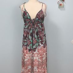 Free People Floral Long Maxi Spaghetti Straps Dress Brand New Without Tags! Never Been Worn. Size: Xs 100% Polyester * Spaghetti Straps Ties At The Shoulders * Back Zipper Closure * Front Or Back Ties * Asymmetrical Length Chest (Under Arm To Under Arm) 15.25" Across Total Length ( Under Arm To Hem) 37" 0696 Summer V-neck Maxi Dress With Straps, Cami Dresses With Adjustable Straps For Beach Season, Beach V-neck Sundress With Straps, Beach V-neck Dress With Straps, Beach Maxi Dress With Straps, Summer Maxi Dress With Straps, Multicolor Sundress With Adjustable Straps For Beach Season, V-neck Strappy Maxi Dress For Vacation, Cami Dresses With Straps For The Beach