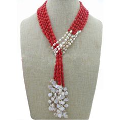 Item Name:Long Chain Red Round Natural Coral Necklace Necklace Length:48 inches (We can make any length for you) Coral Type:Natural Bamboo Coral Bead  Size :9-10mm Bead Color:Red Hole Size:1 mm Coral Grade:AA Bead Shape:Rice/Square  Workmanship:Handknotting between each bead We ship all orders within 3-7 days according to the items you ordered. (We closed on Saturday and Sunday) ** We Offer CUSTOM MADE SERVICES and WHOLESALE DISCOUNTS on LARGE QUANTITY PURCHASE. Please convo us at your requireme Gift Red Coral Necklaces With 8mm Beads, Multi-strand Red Coral Jewelry Gift, Multi-strand Jewelry With 108 Beads As Gift, Red Pearl Necklace With Gemstone Beads, Red Gemstone Beaded Long Necklace, Red Necklaces With 8mm Beads For Jewelry Making, Red Gemstone Beads Long Necklace, Red Beaded Lariat Jewelry, 8mm Beads Long Necklace For Gifts