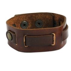 Men's leather wristband bracelet, 'Journey' Adjustable Brown Classic Cuff Bracelet, Adjustable Classic Brown Cuff Bracelet, Adjustable Brown Bracelet, Adjustable Brown Bracelets For Everyday Use, Adjustable Rugged Leather Bracelet, Brown Leather Bracelet With Adjustable Band, Adjustable Brown Leather Bracelet With Wrist Strap, Adjustable Brown Bracelet With Waxed Finish, Everyday Brown Bracelet