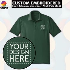 "Custom Embroidered Personalized Polo Shirt, Business Casual Dri-Fit Polo T Shirt, Embroidery Company Name Logo Custom embroidered logo moisture-wicking polo shirts are high-quality shirts that are designed to keep you cool and dry in warm weather. They feature a breathable and moisture-wicking fabric that pulls sweat away from your skin and evaporates it quickly, keeping you comfortable and dry throughout the day. With a classic polo shirt design and durable embroidery, these shirts are a great Fitted Cotton T-shirt With Custom Embroidery, Fitted Short Sleeve Tops With Custom Embroidery, Fitted Tops With Custom Embroidery And Short Sleeves, Fitted Short Sleeve Shirt With Embroidered Logo, Fitted Short-sleeve Shirt With Embroidered Logo, Fitted Embroidered Short Sleeve Polo Shirt, Green Short Sleeve T-shirt With Custom Embroidery, Polo Shirt Logo, T Shirt Embroidery