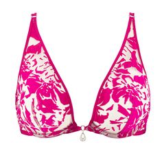 Plunge triangle bra AUBADE Wild Vibration Elegant V-neck Summer Bra, Feminine Push-up Party Bra, Party Bra With Padded Triangle Cups, V-neck Bra With Removable Pads, Party Triangle Top Bra With Padded Cups, Elegant Summer Push-up Bra, Feminine Padded Bra For Party, Feminine Party Bra With Padded Cups, Pink Triangle Top Bra With Padded Cups