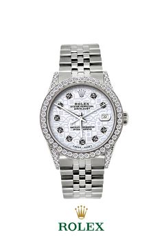 $11,250.00 Off Saving 62% This luxurious Rolex Datejust Mens Diamond Watch Watch in Stainless Steel features 5 carats of sparkling genuine round cut diamonds on it's bezel and dial. This Rolex Diamond Watch for Men showcases a white jubilee dial and a date display at the 3 oclock position. #Rolex #men´swatch #luxurywatches #watchesformen #daydate #watches #diamonwatchesformen #diamond #diamondwatch