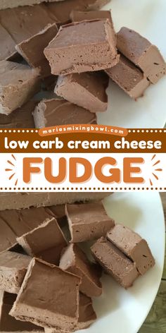 Look forward to this Low Carb Cream Cheese Fudge! It's a perfect Christmas dessert idea. With a combo of chocolate, your choice of sweetener, vanilla, and butter, this keto-friendly fudge is a delicious sweet treat to make at home! Cheese Fudge Recipe, Cream Cheese Fudge Recipe, Cream Cheese Fudge, Cheese Fudge, Keto Fudge, Family Desserts, Keto Candy, Low Carb Treats, Low Carb Sweets