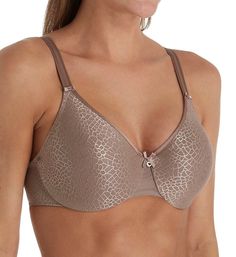 Get the look of a t-shirt bra with the overall slimming effect of a minimizer bra! This full coverage underwire bra features a smooth jacquard cup, and a silky cup lining that adapts to your shape. Perfect for average to full-figured women who want a rounded breast shape without a flattened look. Great for everyday wear. Minimizes up to 1" without flattening you and prevents "popping buttons" on your favorite shirts and blouses. Non-padded for less bulk. Seamless, unpadded underwire cup has a si Elegant Nursing Bra With Moderate Coverage, Elegant Full Cup Bra With Moderate Coverage, Elegant Underwire Bra With Moderate Coverage, Elegant Underwire Nursing Bra With Moderate Coverage, Elegant Nursing Bra With Underwire And Moderate Coverage, Best Plus Size Bras, Chantelle Bras, Plus Size Bras, Minimizer Bra