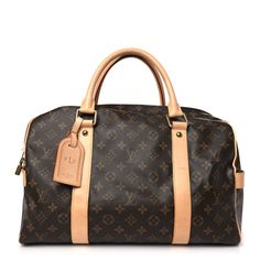 This is an authentic LOUIS VUITTON Monogram Carryall. This Carryall is crafted of classic Louis Vuitton monogram on coated canvas. This handbag features signature vachetta rolled leather top handles, exterior patch pockets, and gold hardware. The top zipper opens to a brown fabric interior with a wide pocket. Brown Fabric, Leather Top, Authentic Louis Vuitton, Gold Hardware, Louis Vuitton Monogram, Patch Pocket, Handles, Louis Vuitton, Monogram