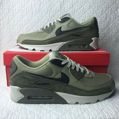 Nike Air Max 90 Shoes Men's SZ 14 Neutral Olive/Black FB9657-200 NWB Elevate your sneaker game with these Nike Air Max 90 shoes in a neutral olive/black colorblock pattern. The low-top shoe shaft style and lace-up closure make them perfect for any occasion, whether it's activewear, casual wear, or workwear. With cushioned insoles and comfortable features, these shoes are ideal for various activities such as cycling, boxing, and running. The Nike Air Max 90 is a classic sports sneaker that has been retro-inspired, making it a perfect addition to any collection. These shoes are made in Vietnam with high-quality materials and are designed to provide optimal performance and comfort. Get ready to step up your game with these Nike Air Max 90 shoes. Best Shoes For Women, Nike Air Max 90 Mens, Air Max One, 90 Shoes, Shoes Outfit Fashion, Best Shoes, Shoes Outfit, Swag Shoes, Nike Shoes Women