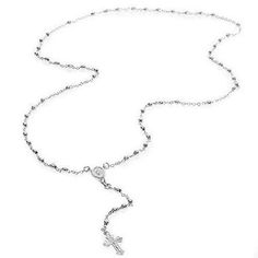 Easter Cross Necklace! The Bible never once says, "Figure it out," but over and over it says, "Have faith." God already has it all figured out! So, now feel the invincible power of the Divine with this tri color rosary bead religious necklace brought to you by JewelStop. The bead necklace has been crafted in 925 sterling silver that is properly stamped and marked as a sign of its originality. The rosary bead necklace is silver in color with beautiful colorful beads studded in between giving it a Diy Rosary Necklace, Rosary Bead Necklace, Rosary Beads Necklace, The Invincible, Easter Cross, Rosary Necklace, Silver Bead Necklace, Silver Bead, Sterling Silver Bead