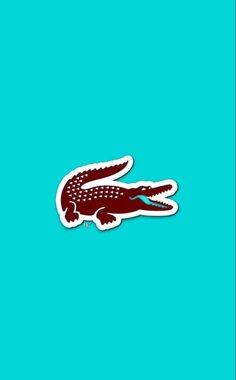 an alligator sticker on a blue background