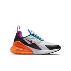 Kid's Nike Air Max 270 Style # FD0299-100 Color : Vivd Purple Big Kids Shoes, Nike Airmax 270, Nike Neon, Nike Air Max 270, Air Max 270, Nike Shoes Women, Kids Nike, Saucony Sneaker, Big Kids