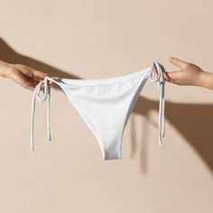 STRING BIKINI BOTTOM - White Double Layer Bikini Bottoms - Bikini Separates - White Bikini Pants - Panties - Tie Bikini - Plus Size Bikini Luxury Swimwear, Swimwear Bottoms, Swimwear Brands, Natalie Portman, Summer Season, Pure White, Stretchy Material, Womens Swimwear, Shopping List