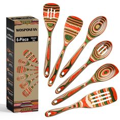 PRICES MAY VARY. 🎁【6 Pcs Pakkawood Kitchen Utensils Set】Pakkawood is also made of wood, color wood powder is molded through high-density insulation board process Texture and color can be controlled by craft. The 🎁【Easy To Clean & Store】Simply rinse them with warm water and light soap with a soft sponge, then wiped clean with paper towels or sponges.The user-friendly design is easy to store and can be 🎁【VERSATILE USAGE】Add a unique and stylish touch to your home and kitchen with the modern loo Spoon Salad, Wooden Cooking Utensils, Kitchen Utensils Set, Salad Tongs, Wooden Kitchen Utensils, Eating Utensils, Utensils Set, Kitchen Cooking Utensils, Apartment Essentials