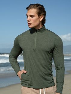 This is Aha moment!
 This is Aha moment!
We created this men's top using four-way stretch, breathable fabric to provide maximum comfort and flexibility during activity. The mock collar and half-zip closure envelop the neck for extra warmth, while the moisture-wicking material keeps the wearer cool and dry. Functional details like the zippered side pocket and reflective logo were added for utility and style. Flat-lock seams prevent skin irritation during repetitive motions, making this the ideal Aha Moment, Skin Irritation, This Man, Side Pocket, Irritated Skin, Half Zip, Moisture Wicking, Breathable Fabric, Siding