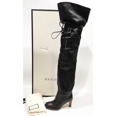 Authentic Gucci Lisa Over The Knee Women’s Boots -Model: 522689 -Color: Black Nero -Size: Us 6 / Gucci 36 -New With Box -Original Gucci Box And Dust Bag Included -Made In Italy === Pictures In This Listing Are From The Actual Item You Would Be Purchasing. Please Refer To Them For Details=== #65 Over The Knee Leather Boots, Knee Leather Boots, Gucci Box, Italy Pictures, Shoes Gucci, Gucci Shoes, Shoes Heels Boots, Over The Knee, Shoes Women Heels