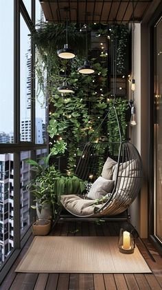 90+ Modern Balcony Ideas for Stylish Outdoor Living - DecorWithEva Balcony Chill Out Ideas, Balcony Plants Decor, Balcony Furniture Layout, Balcony Plants Ideas, Interior Design Balcony, Balcony With Plants, Balcony Furniture Ideas, Modern Balcony Design, Modern Balcony Ideas