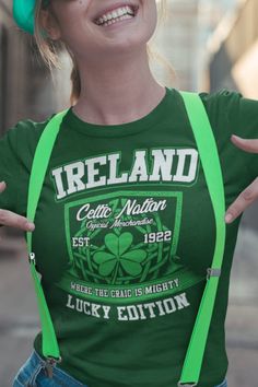 Ireland Est. 1922, Celtic Nation, Where The Craic Is Mighty. Display an attractive shamrock, Celtic knot and impressive typography in a grunge style, this beautiful nationality | citizen apparel makes a special Saint Patrick's Day, St Patty's Day, Birthday, Father's Day, Mother's Day, Anniversary gift for native, inhabitant who belongs to the island of Ireland and shares a common Irish ancestry, identity and culture. This Ireland design is also available for home decors and accessories such as m Celtic Nations, Irish Ancestry, Irish Celtic, Saint Patrick's Day, St Pattys, St Pattys Day, Grunge Style