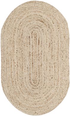 the oval rug is made from jute