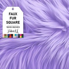 a purple fur texture with the tag for faux fur square 10x10 inches fabric