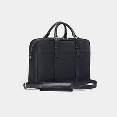 The Cary Briefcase | Single Compartment - Black | Stuart & Lau Men's Briefcase, Umbrella Holder, Briefcase For Men, Slim Wallet, Shopper Tote, Luggage Tags, Italian Leather, Timeless Fashion, Messenger Bag