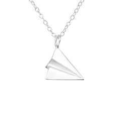 Paper airplane necklace in sterling silver is part of origami jewelry collection. This novelty pendant and dainty chain is genuine sterling silver and e-coated for anti-tarnish protection and extra durability. Material: High quality 925 sterling silver E-coat: Non tarnish jewelry Silver weight: 1.5 Pendant width: 10mm Pendant height: 10mm Chain length: 17 3/4 inches Chain thickness: 1mm This unique necklace is coated to protect agonist tarnish and responsibly sourced from conflict-free regions, Paper Airplane Necklace, Airplane Necklace, Origami Jewelry, Silver Paper, Tarnished Jewelry, Paper Airplane, Paper Airplanes, Dainty Chain, Tiny Stud Earrings