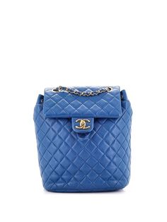 Chanel Leather Backpack Size: One Size Accessories - used. 100% Leather | Chanel Leather Backpack: Blue Accessories Outfit Styles, Future Wardrobe, Blue Accessories, Summer Breeze, Chanel Bags, Quilted Leather, Chanel Bag, Leather Backpack, Women Handbags