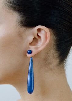 Large Angelika Earrings In Lapis | Sophie Buhai Sophie Buhai Jewelry, Lapis Earrings, Sophie Buhai, Statement Drop Earrings, Fall Winter 2024, Colorful Earrings, Winter 2024, Blue Earrings, Gold Pearl