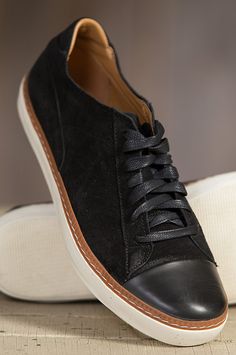 Crafted in premium suede with a rich appearance, the everyday lace-up sneaker is fashioned forward for a classy looking casual shoe. Classic Low-top Sneakers For Business Casual, Suede Lace-up Shoes With Round Toe For Business Casual, Casual Custom Wingtip Sneakers With Textured Sole, Casual Suede Lace-up Shoes With Rubber Sole, Casual Suede Lace-up Shoes With Textured Sole, Classic Slip-on Suede Sneakers, Casual Suede Lace-up Custom Sneakers, Casual Suede Lace-up Shoes, Casual Lace-up Suede Custom Sneakers