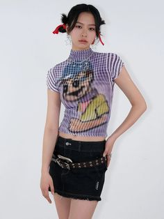 The Cartoon Dog Print Ribbed Crop Top showcases a playful cartoon dog print on a stylish ribbed fabric, bringing a fun and whimsical touch to your wardrobe. Made from high-quality, stretchy material, this crop top offers a comfortable and flattering fit. Its cropped length and fitted silhouette make it ideal for pairing with high-waisted jeans, shorts, or skirts. Fabric Information: Material: Polyester Model Information: Model 1: Height: 178cm, Weight: 49kg, Measurements: 83/58/89cm (Bust/Waist/Hips) Model 2: Height: 181cm, Weight: 60kg, Measurements: 94/77/94cm (Bust/Waist/Hips) Novelty T Shirts, Ribbed Crop Top, Cartoon Dog, Fitted Silhouette, Dog Print, Ribbed Fabric, Jeans Shorts, Stretchy Material, High Waist Jeans