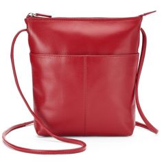 "Sleek, stylish and crafted from genuine leather, this ili crossbody bag is perfect for any occasion.HANDBAG FEATURES Genuine leather construction Silver-tone hardware HANDBAG DETAILS 8''H x 9''W x 2''D Adjustable crossbody strap: 28"" drop Top zipper closure Exterior: slip pocket & zip pocket Interior: zip pocket Leather  Size: One Size. Color: Red. Gender: female. Age Group: adult. Pattern: Solid. Material: Faux Leather." Cross Body Bag Pattern Free, Chanel Handbags Pink, Chanel Handbags Red, Chanel Handbags Black, Cross Body Bag Pattern, Brown Leather Crossbody Bag, Small Leather Bag, Leather Cross Body Bag, Leather Shoulder Handbags