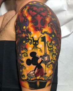 Kingdom Hearts Sleeve Tattoo, Kingdom Hearts Heartless Tattoo, Blondie Tattoos, Kh Tattoo, Hearts Tattoo Designs, Parker Tattoo, Keyblade Tattoo, Heartless Tattoo, Kingdom Hearts Tattoo