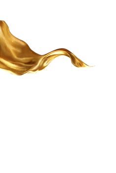 an abstract gold wave on a white background