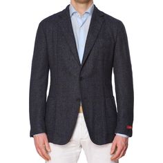 NEW EU Size: 54 US Size: 44 Color: Blue Plaid 71% Alpaca - 29% Polyamide Two Button Closure R8 Drop - Slim Fit Center Vented Unlined Working Sleeve Buttonholes Patch Pocket Notch Lapel Made In Italy Measurements Shoulder (seam to seam): 18.5" Jacket Length: 29" Sleeve Length (top of the shoulder seam to the edge of the vented side of the sleeve): 26" Chest (pit to pit): 43" Waist: 40" This product is located in our EU warehouse. Business Casual Blue Tweed Jacket With Pockets, Blue Tweed Jacket With Pockets For Business Casual, Navy Single-breasted Long Sleeve Blazer, Navy Long Sleeve Single Breasted Blazer, Blue Tweed Jacket With Lapel Collar For Business Casual, Blue Tweed Jacket With Hidden Button Closure, Blue Long Sleeve Tweed Jacket With Hidden Button Closure, Designer Business Casual Blazer, Designer Long Sleeve Blazer For Business Casual