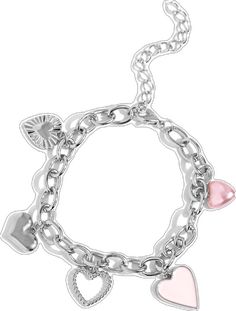 Heart Silhouette, Pearl Heart, Paparazzi Accessories, Pink Bracelet, Pink Pearl, A Romantic, Silver Heart, Baby Pink, Silver Chain