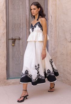 Chic Tiered Gathered Maxi Skirt, Flared Maxi Skirt With Ruffles For Day Out, Chic Tiered Ruffled Maxi Skirt, Spring Midi Skirt Dress For Day Out, Chic Summer Full Skirt, Chic Gathered Maxi Skirt For Day Out, Spring Day Out Midi Dress, Chic Ruffled Skirt, Chic Ruffled Mini Skirt